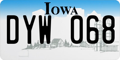 IA license plate DYW068