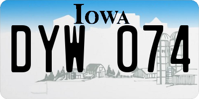 IA license plate DYW074