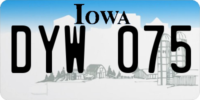 IA license plate DYW075