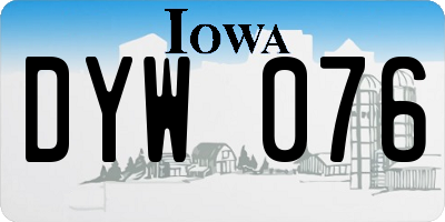 IA license plate DYW076