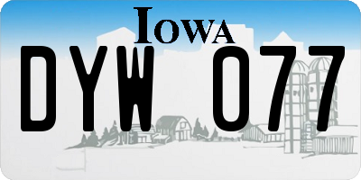 IA license plate DYW077