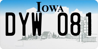 IA license plate DYW081