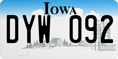 IA license plate DYW092