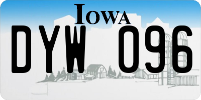 IA license plate DYW096