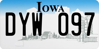 IA license plate DYW097