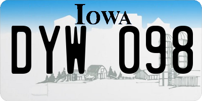 IA license plate DYW098