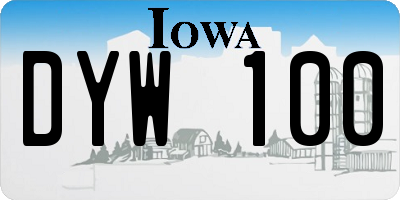 IA license plate DYW100