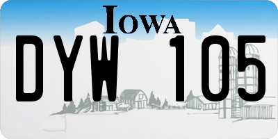 IA license plate DYW105