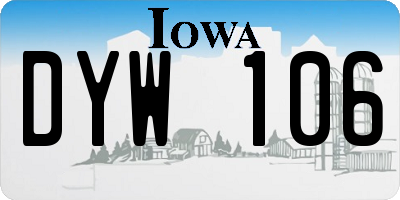 IA license plate DYW106