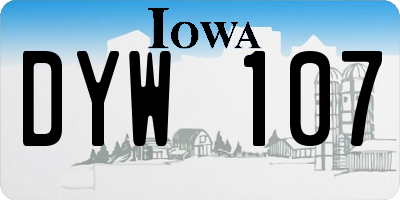 IA license plate DYW107