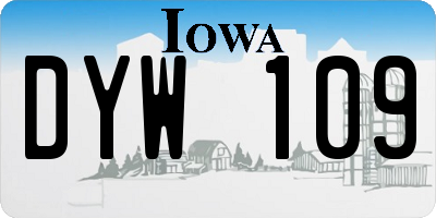 IA license plate DYW109