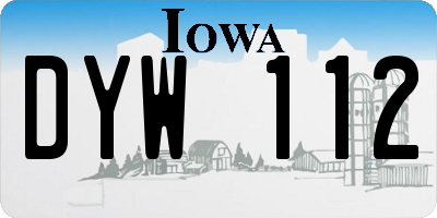 IA license plate DYW112