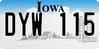 IA license plate DYW115