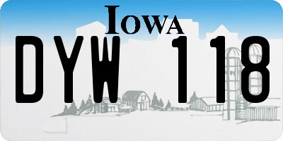 IA license plate DYW118