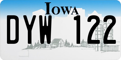 IA license plate DYW122