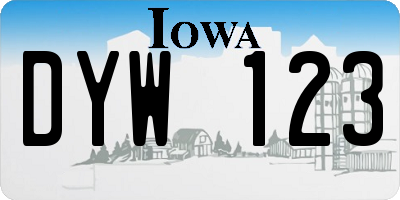 IA license plate DYW123