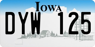 IA license plate DYW125