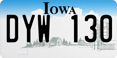 IA license plate DYW130
