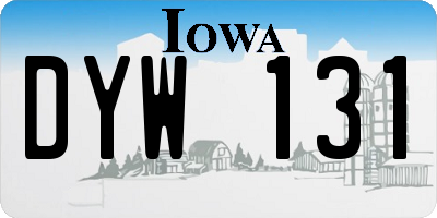 IA license plate DYW131