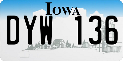 IA license plate DYW136