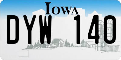 IA license plate DYW140
