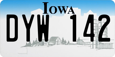 IA license plate DYW142