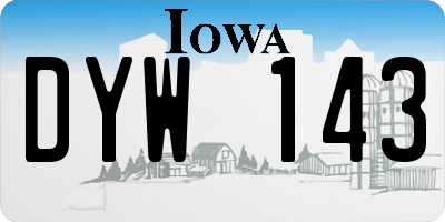IA license plate DYW143