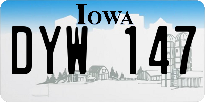 IA license plate DYW147