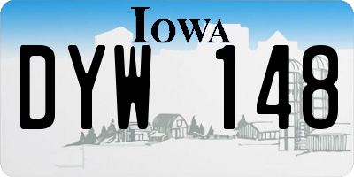 IA license plate DYW148