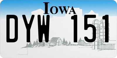 IA license plate DYW151