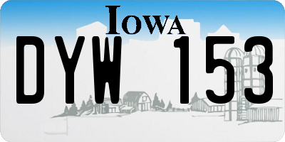 IA license plate DYW153