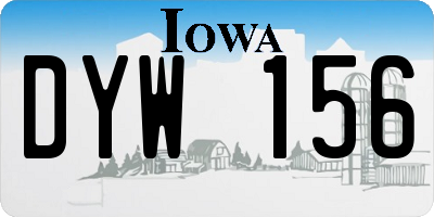 IA license plate DYW156