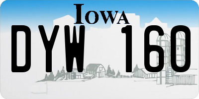 IA license plate DYW160