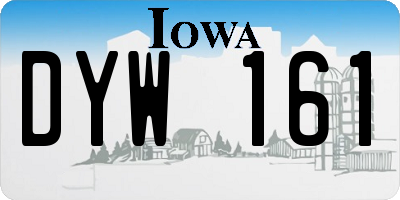 IA license plate DYW161