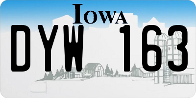 IA license plate DYW163