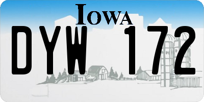 IA license plate DYW172