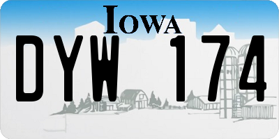 IA license plate DYW174