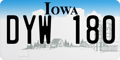 IA license plate DYW180