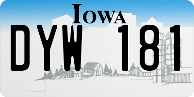 IA license plate DYW181