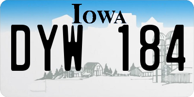 IA license plate DYW184