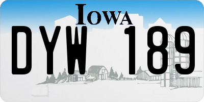 IA license plate DYW189