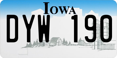 IA license plate DYW190