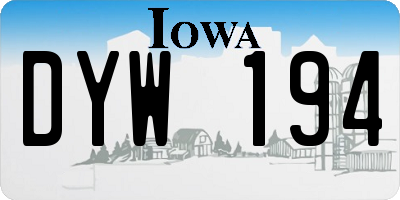 IA license plate DYW194