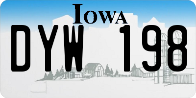 IA license plate DYW198