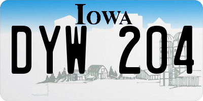 IA license plate DYW204