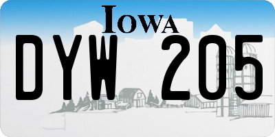 IA license plate DYW205