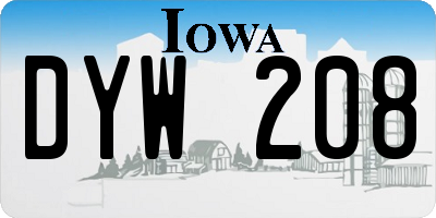 IA license plate DYW208