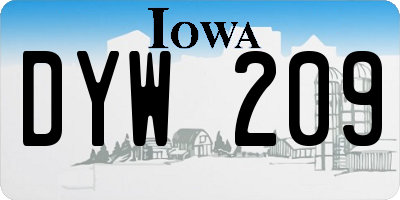 IA license plate DYW209