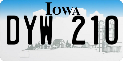 IA license plate DYW210