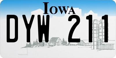 IA license plate DYW211